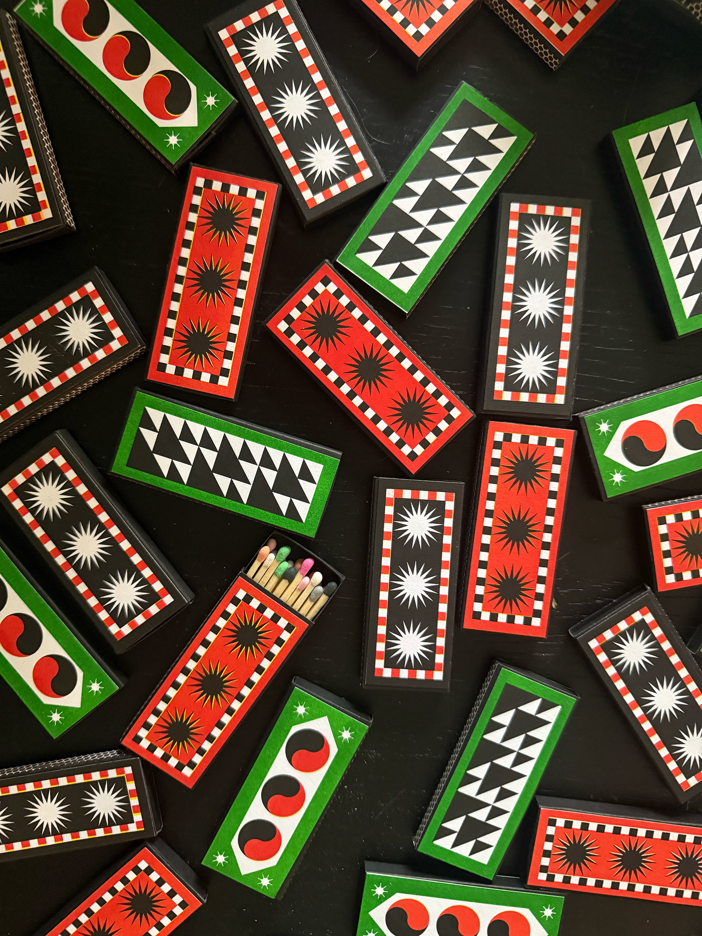 Geomegtric Star Risograph Printed Matches