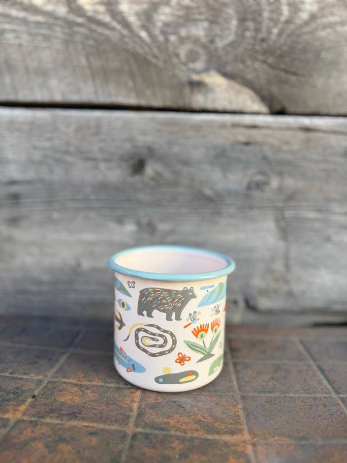 Enamel Coffee & Camp Mug Mountain Stream | 16oz | Trout