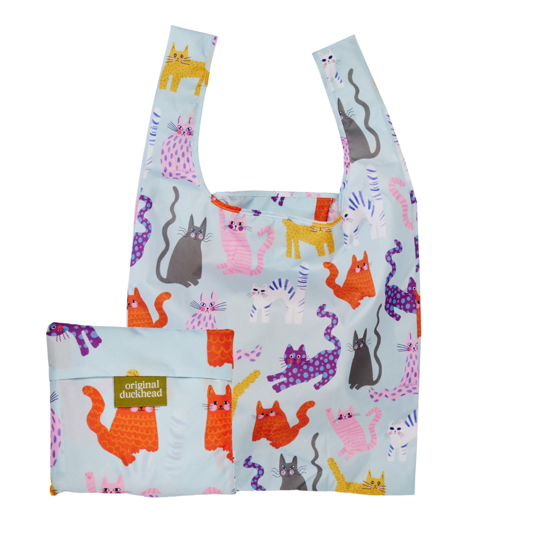 Fuchsia/Lime/Ice Arty Cats Reusable Bags