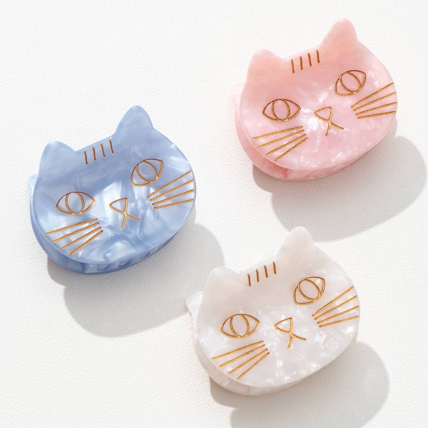 Saltwater Kitty Cat | Small Cat Face Claw Clip