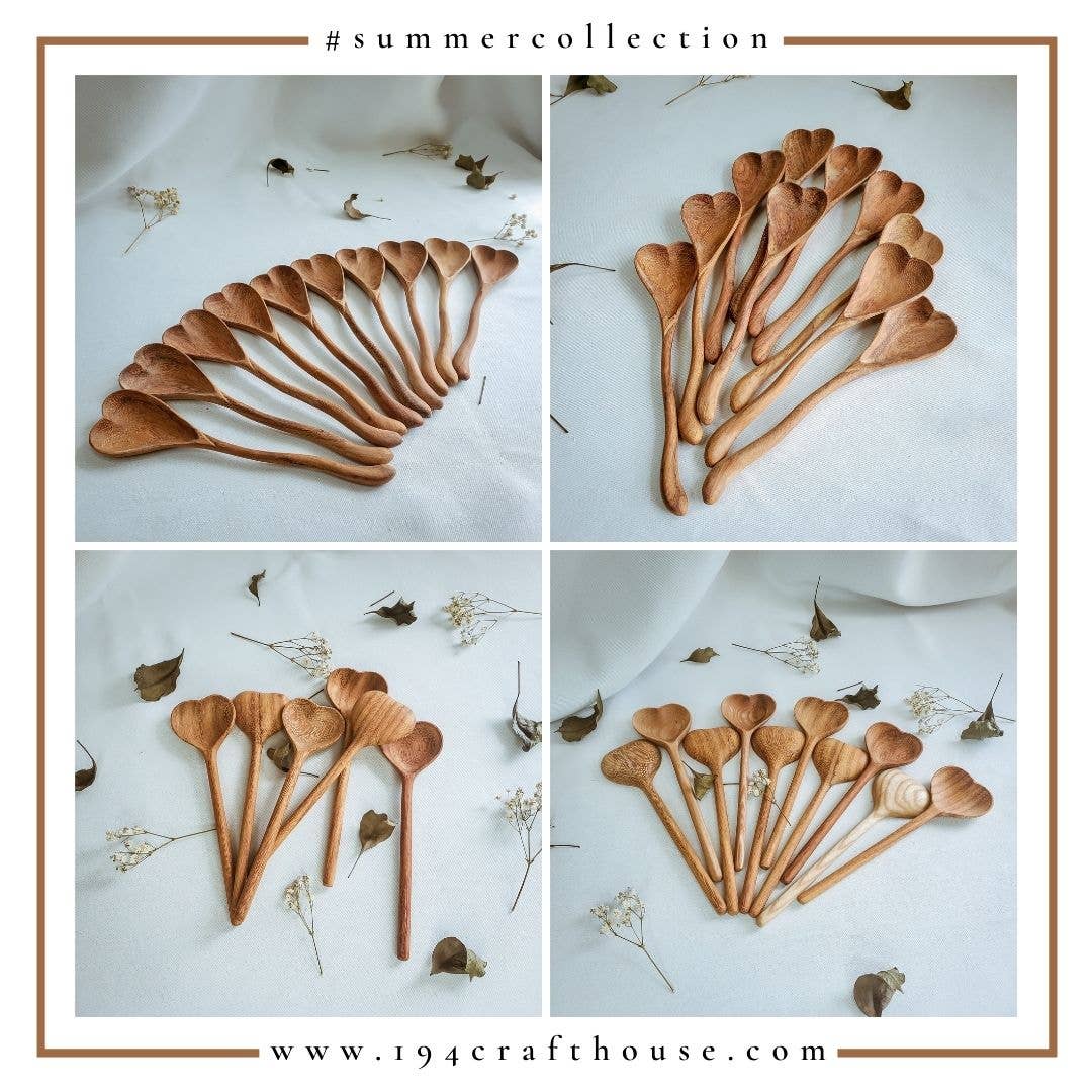 Straight Wooden Heart Spoon - Home Decor and Gifts