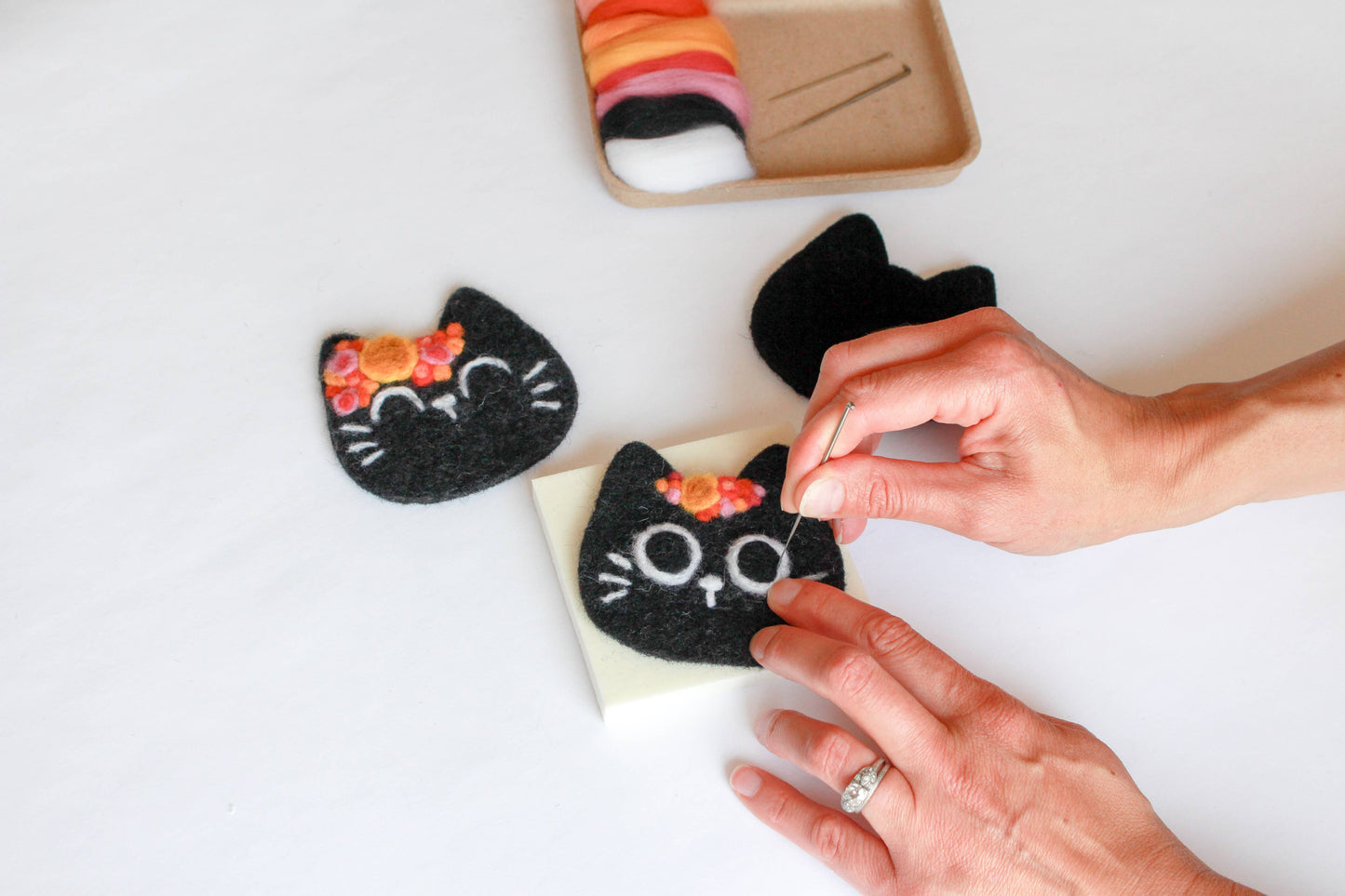 Mini Black Cats Felting Craft Kit