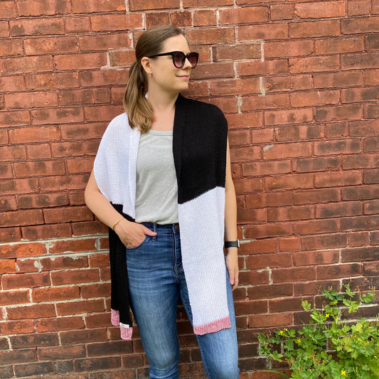 Color Block Bamboo Knit Scarf