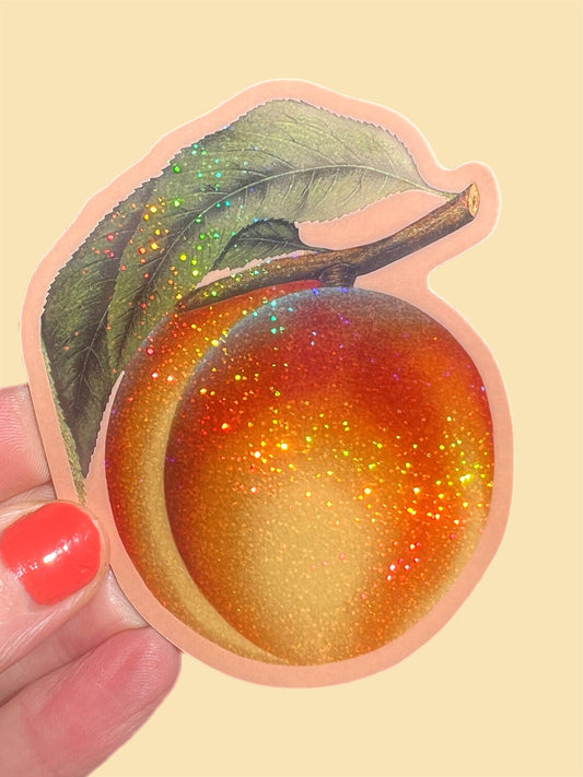 Peach Glitter STICKER 3 Inch