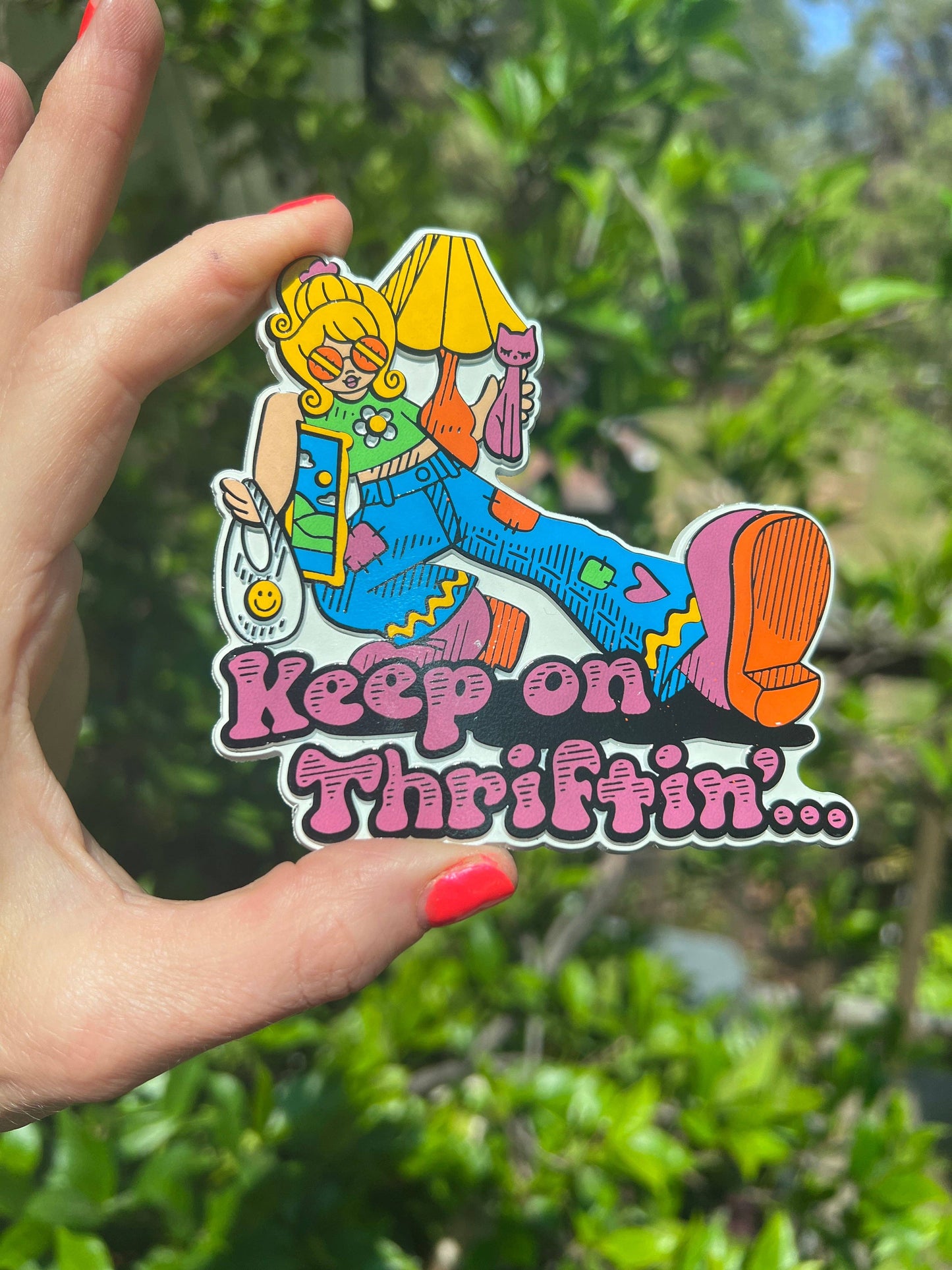 Keep on Thriftin EXTRA LARGE Rubber Magnet