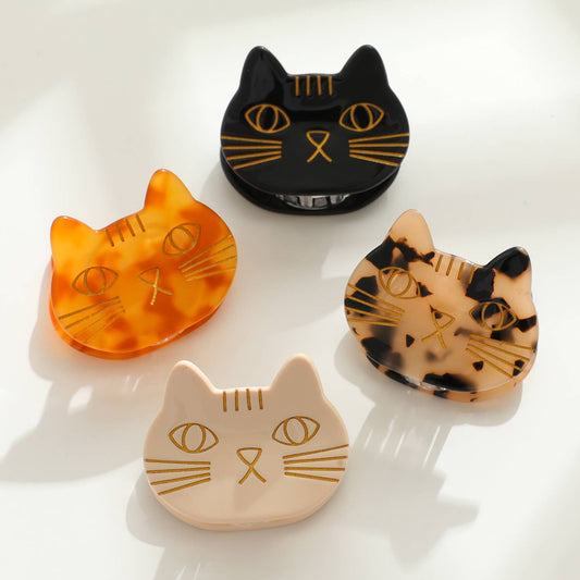 Ginger | Small Cat Face Claw Clip