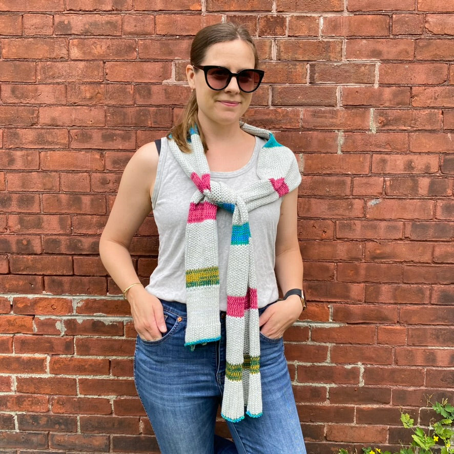 Marled Stripe Knit Scarf