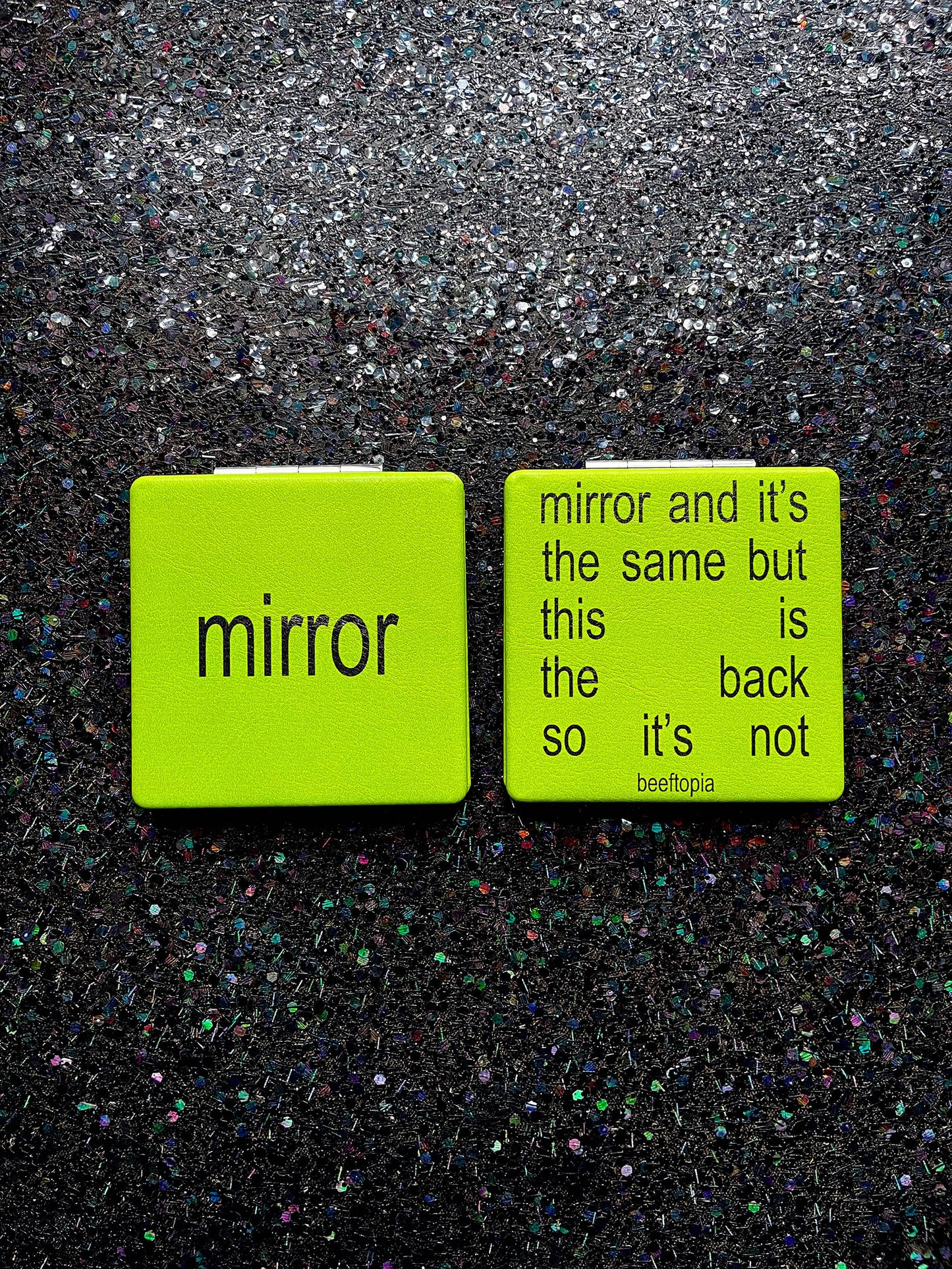Bratty Green Compact Mirror