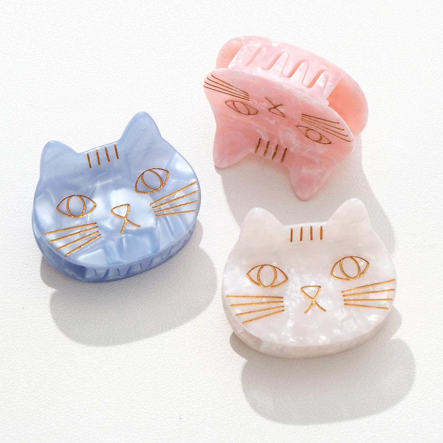 Saltwater Kitty Cat | Small Cat Face Claw Clip