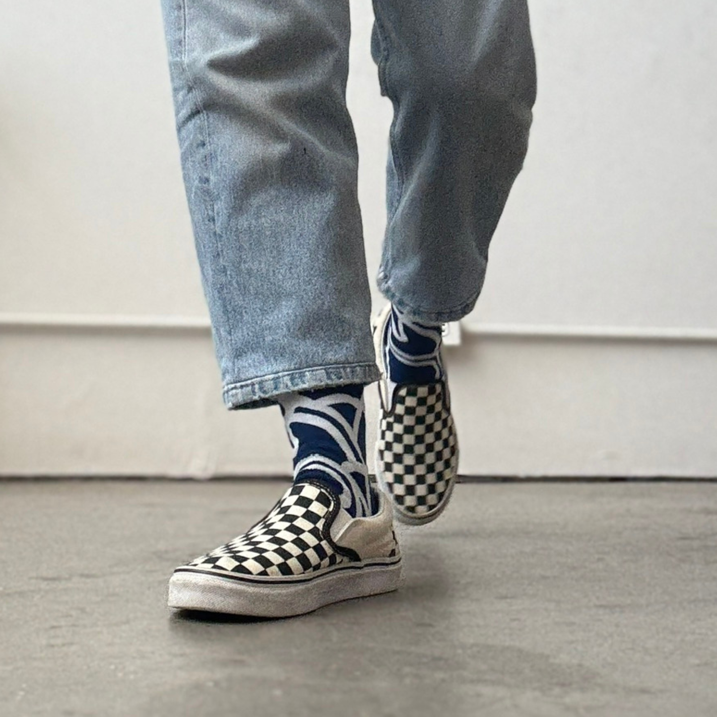 Crew Socks - River - Fog & Navy