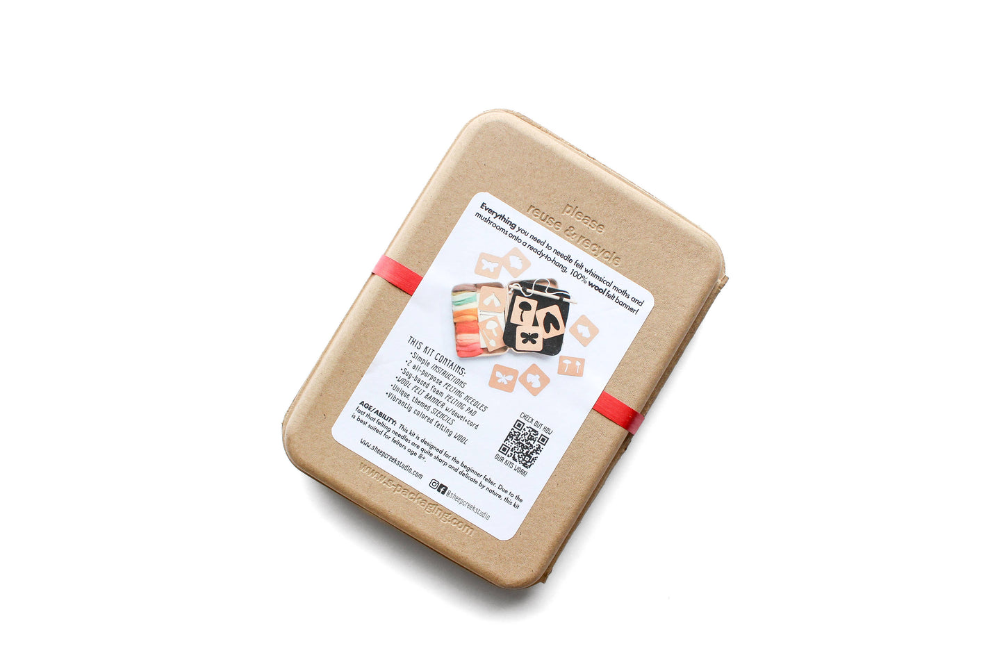 8"x8" Moth and Mushroom Banner Felting Kit