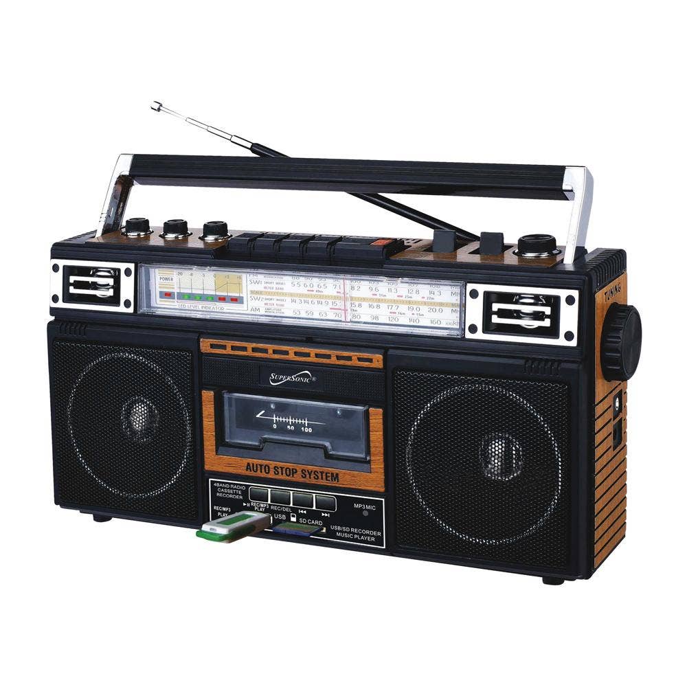 Supersonic 4 Band Bluetooth Radio & MP3 / Cassette Player
