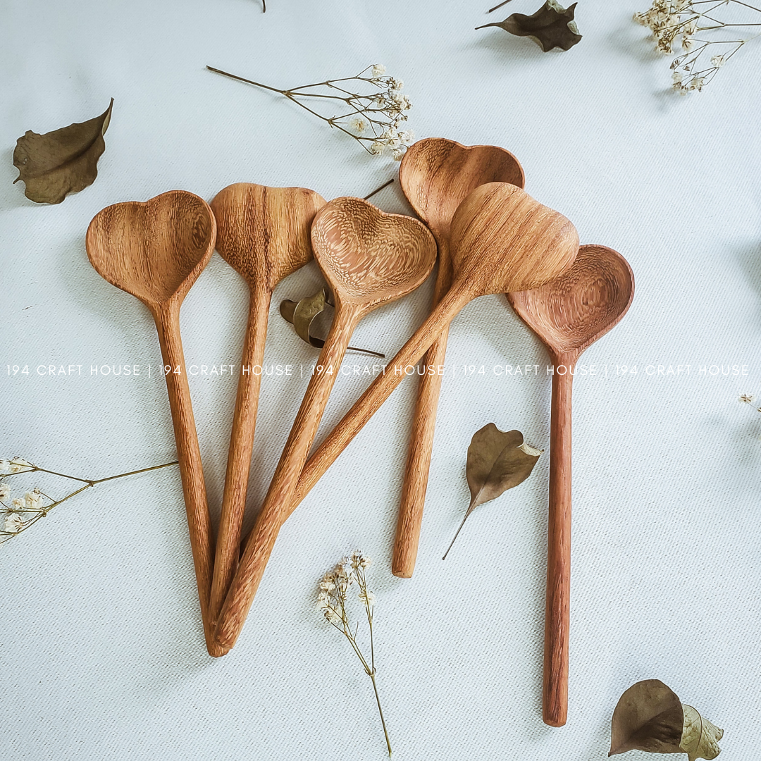 Straight Wooden Heart Spoon - Home Decor and Gifts