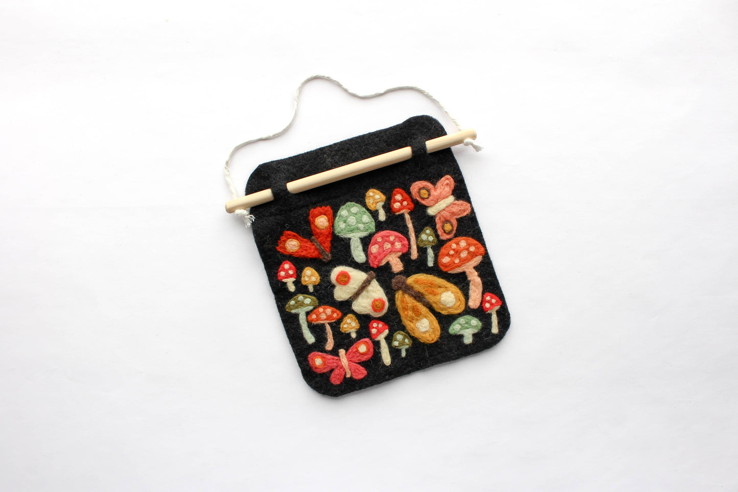 8"x8" Moth and Mushroom Banner Felting Kit