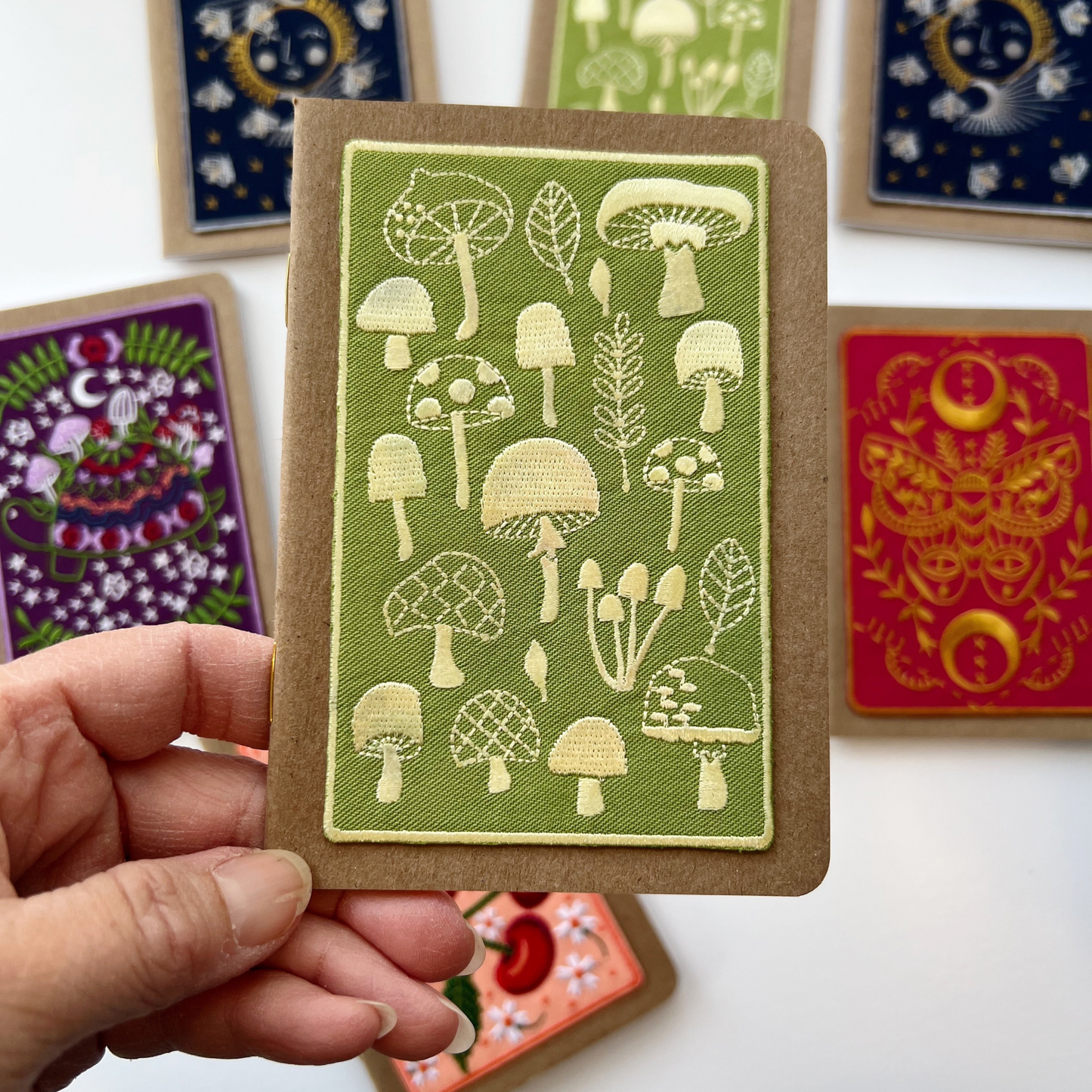 Mushrooms Embroidery Pocket Notebook