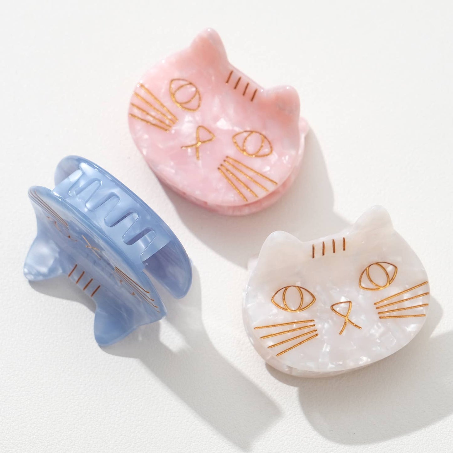 Saltwater Kitty Cat | Small Cat Face Claw Clip