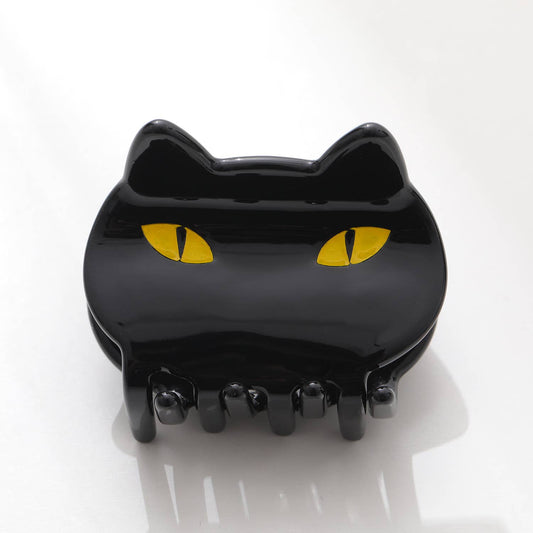 Black Cat Face Claw Clip - Small