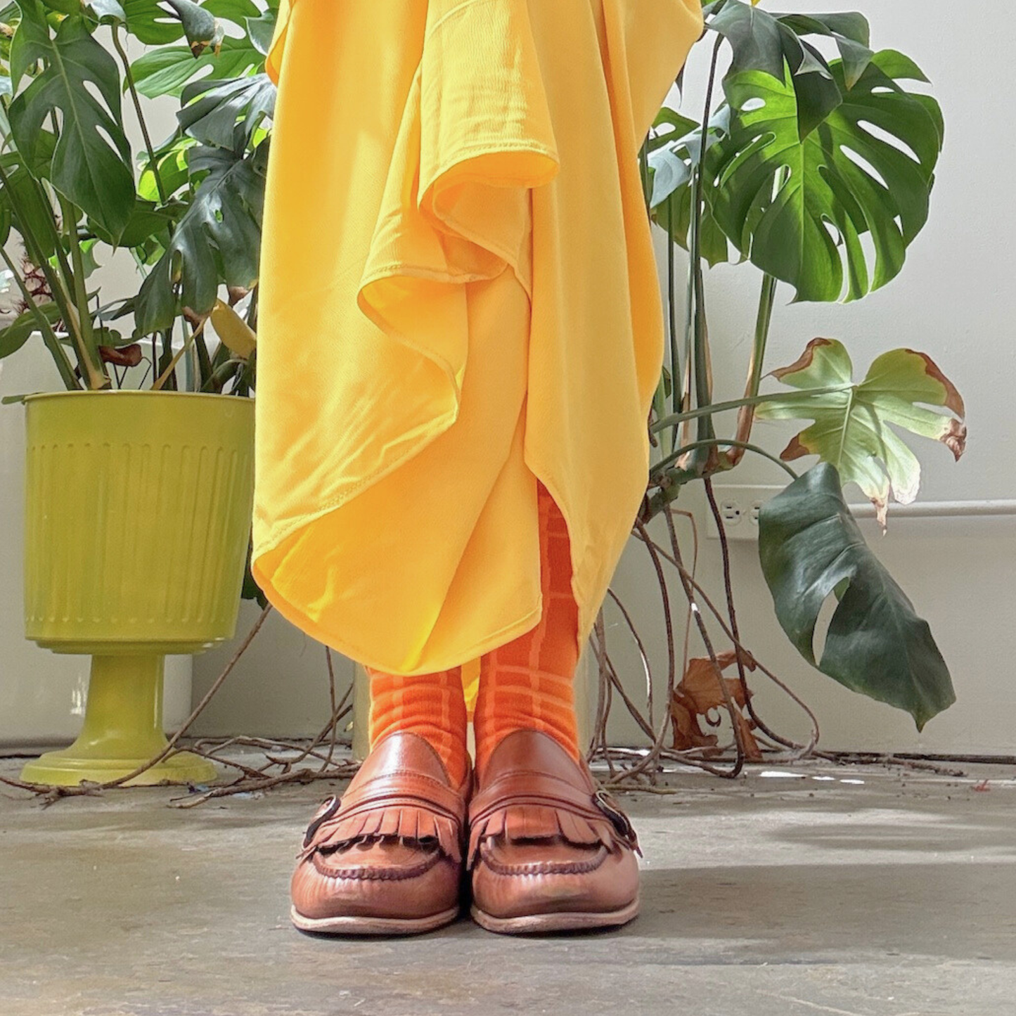 Crew Socks - Darby in Tangerine