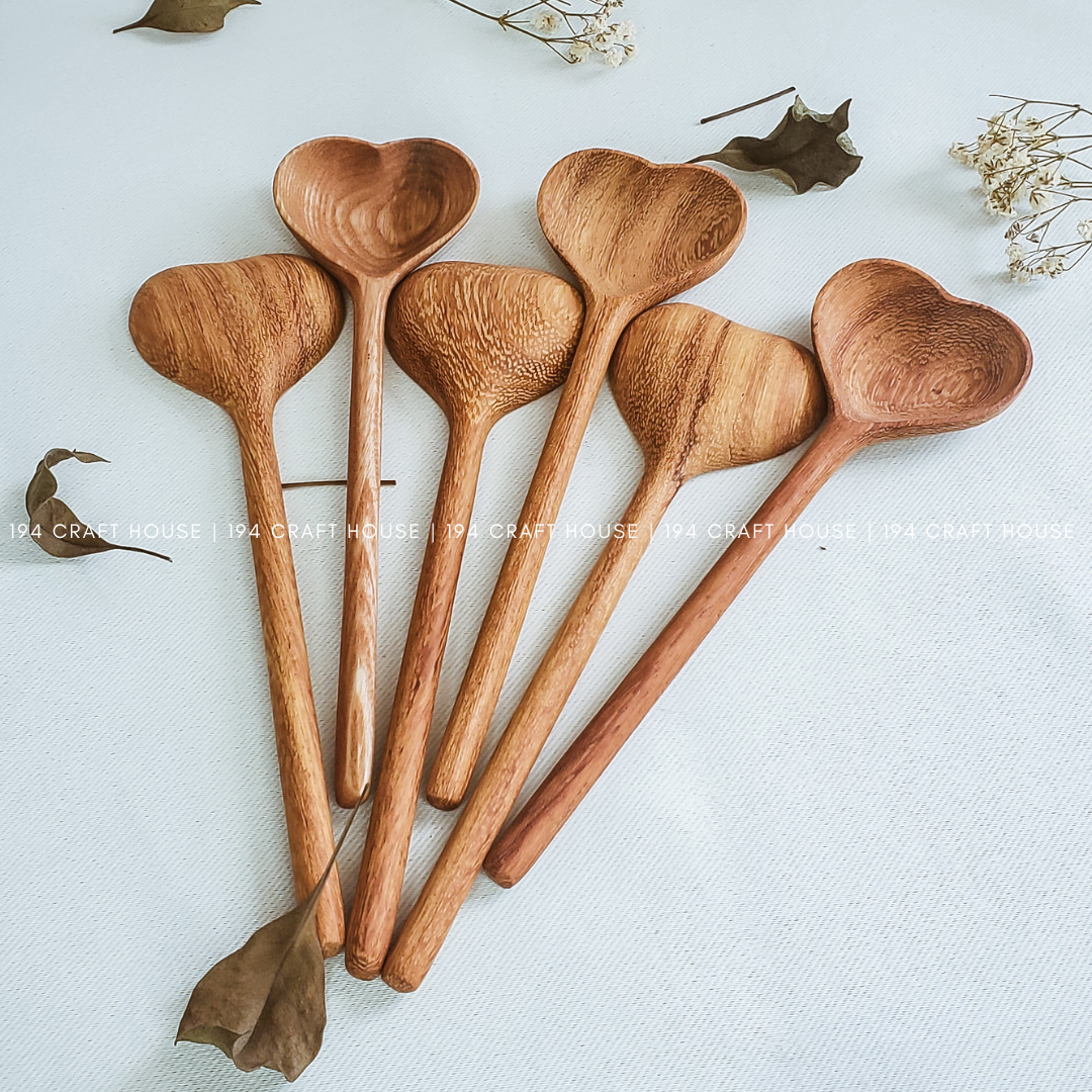 Straight Wooden Heart Spoon - Home Decor and Gifts