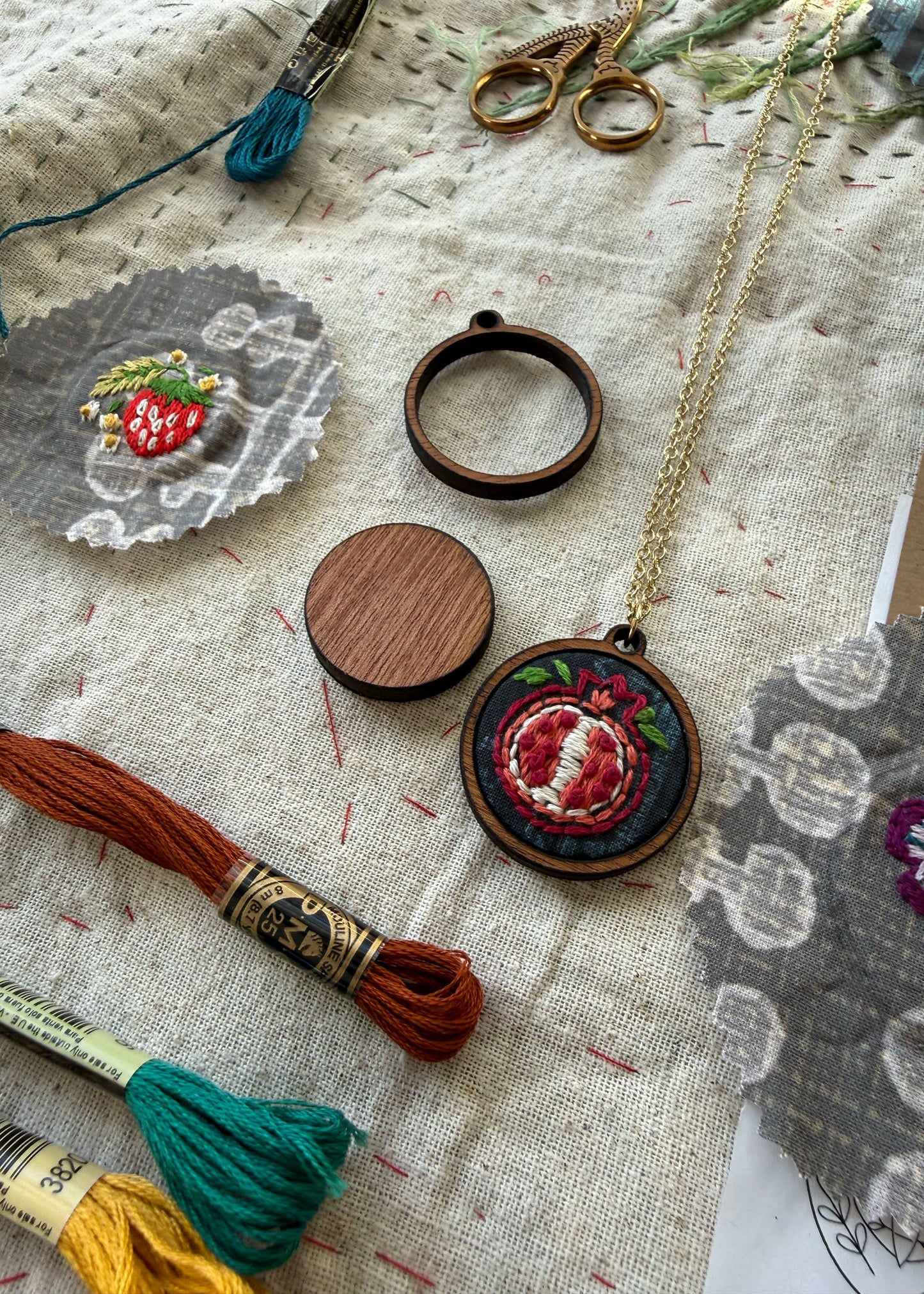 Pomegranate Embroidery Necklace Kit
