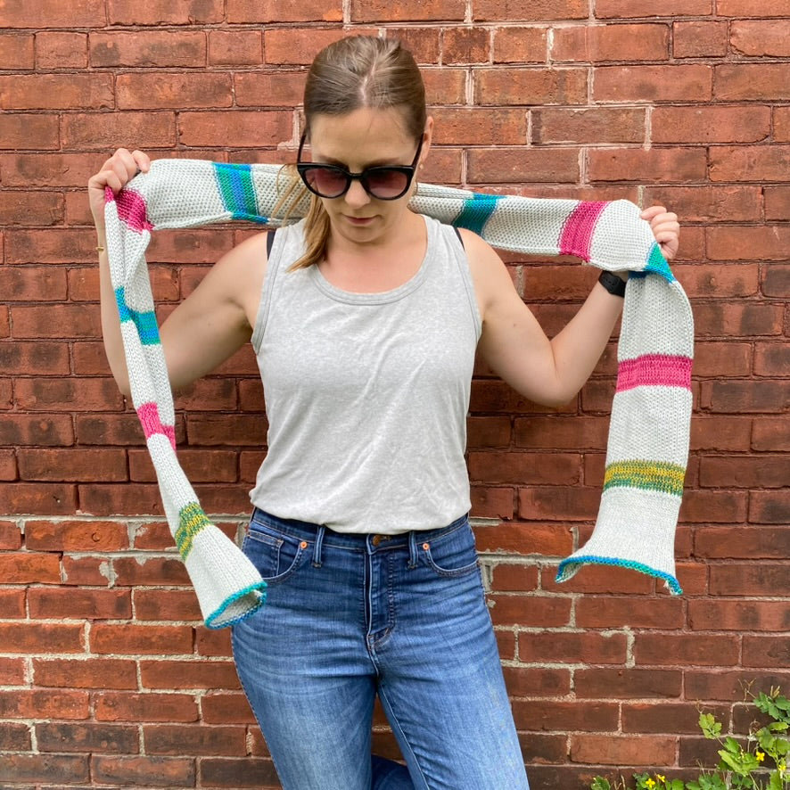 Marled Stripe Knit Scarf