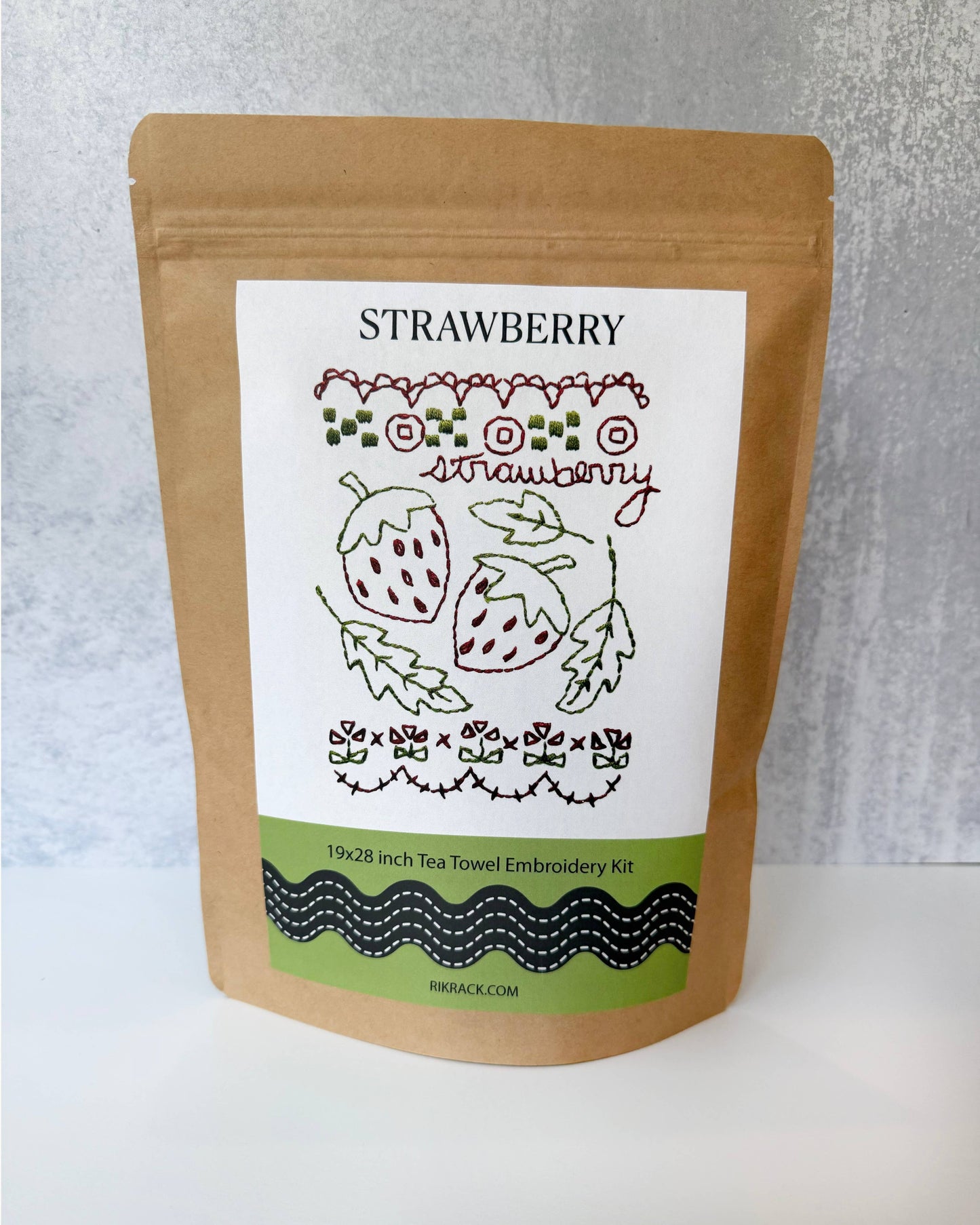 Strawberry Embroidery Tea Towel Kit