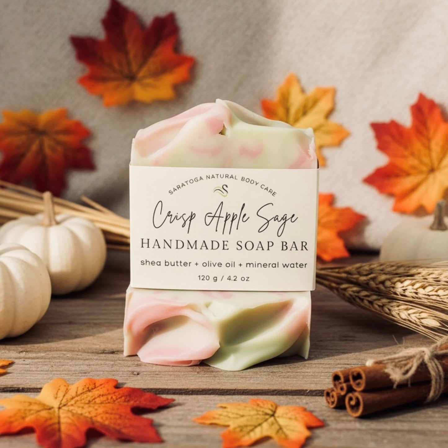 FALL Crisp Apple Sage Handmade Soap Bar VEGAN