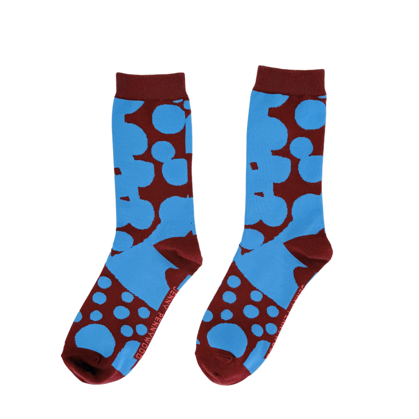 Crew Socks - Dottie in Blue Maroon