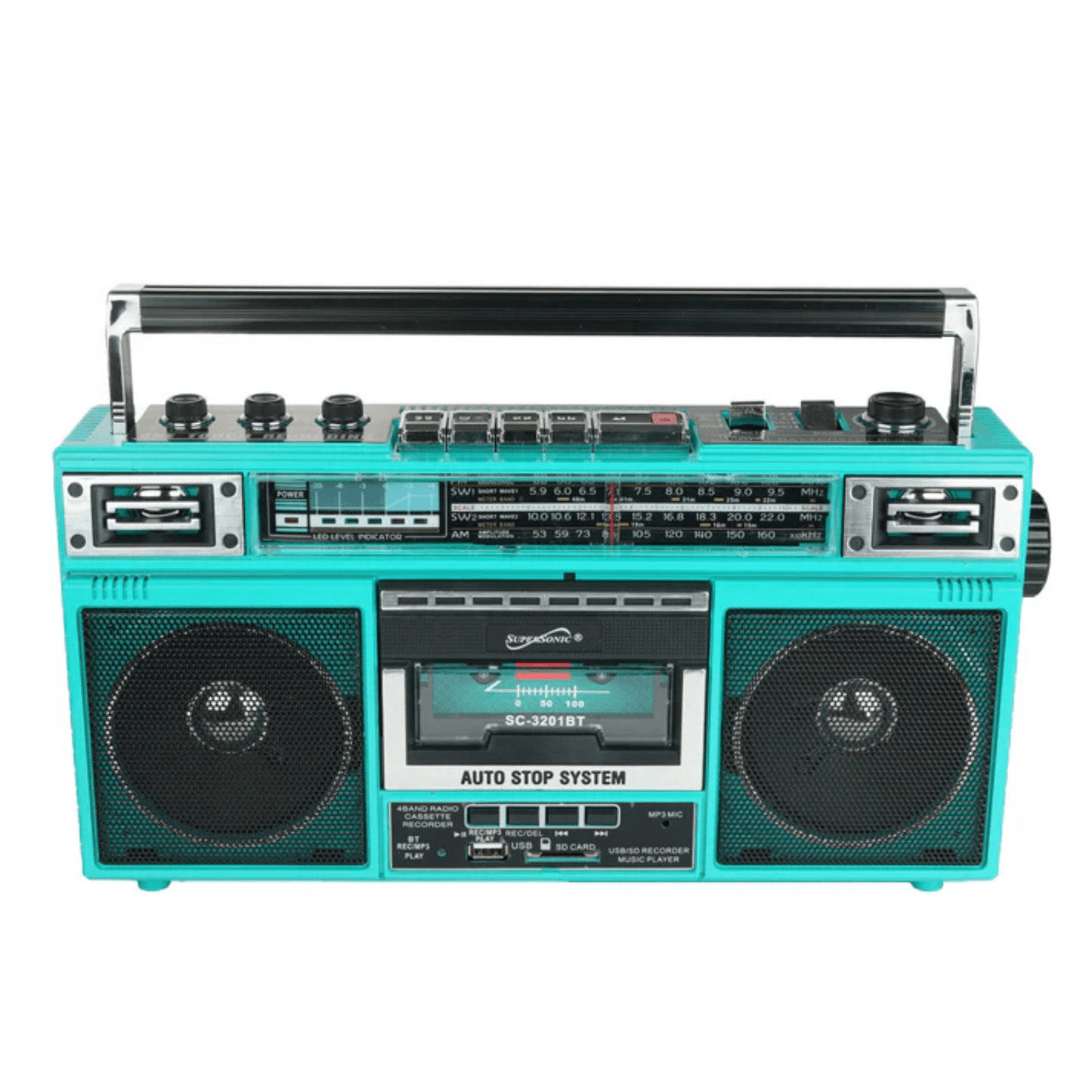 Supersonic 4 Band Bluetooth Radio & MP3 / Cassette Player