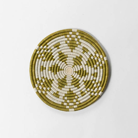 Hand Woven Trivets - Kaleidoscope-Green