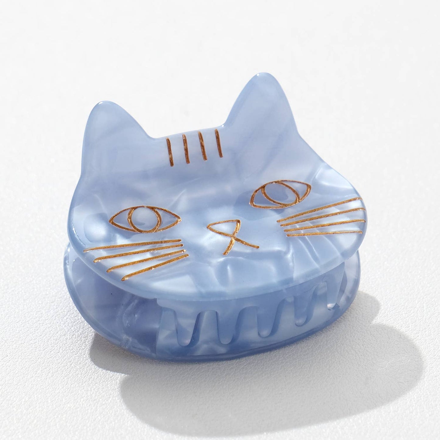 Saltwater Kitty Cat | Small Cat Face Claw Clip