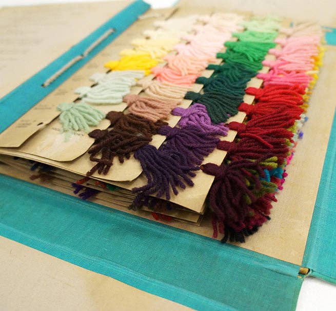 Tall Enamel Utensil Holder in Sulphur Yellow / Old Rose