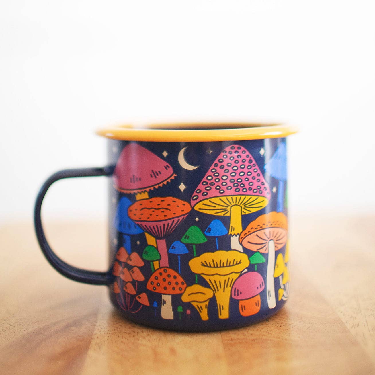 Enamel Coffee & Camp Mug | Midnight Mushroom | 16 Oz | Fungi