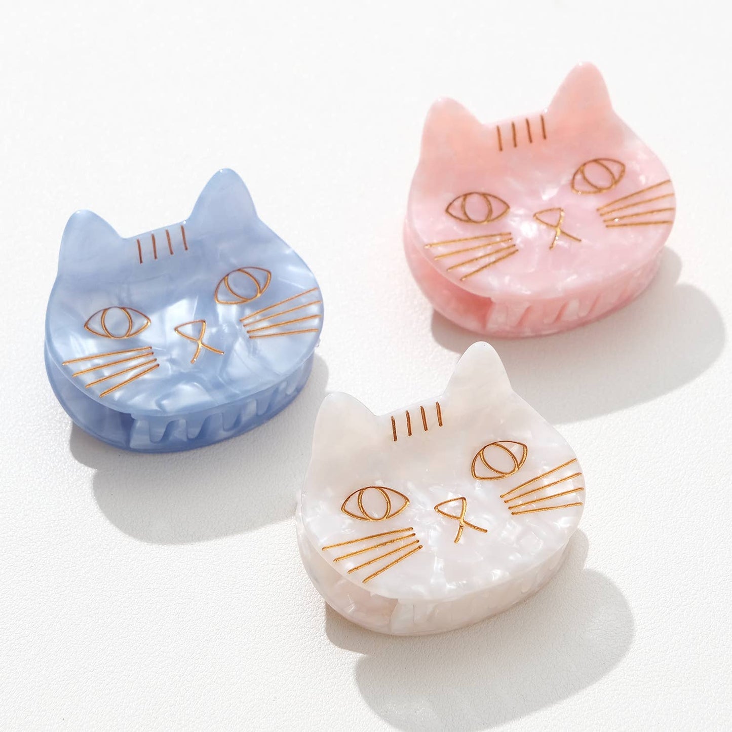 Saltwater Kitty Cat | Small Cat Face Claw Clip