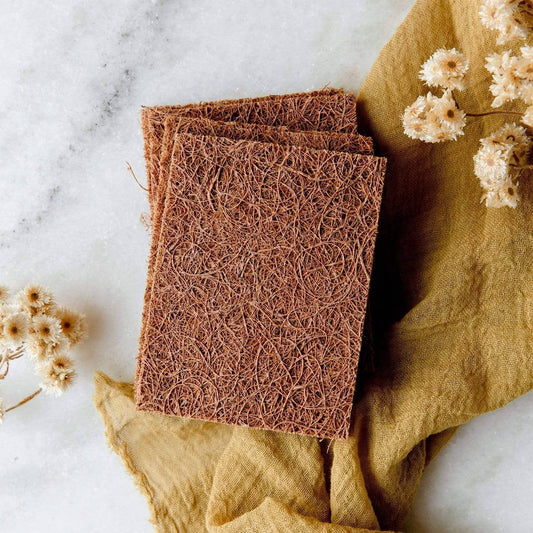 Biodegradable Coconut Kitchen Scourers- 5 Pack, Plastic Free