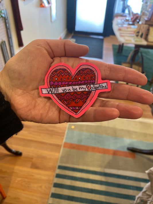 will you be my Valentine sticker