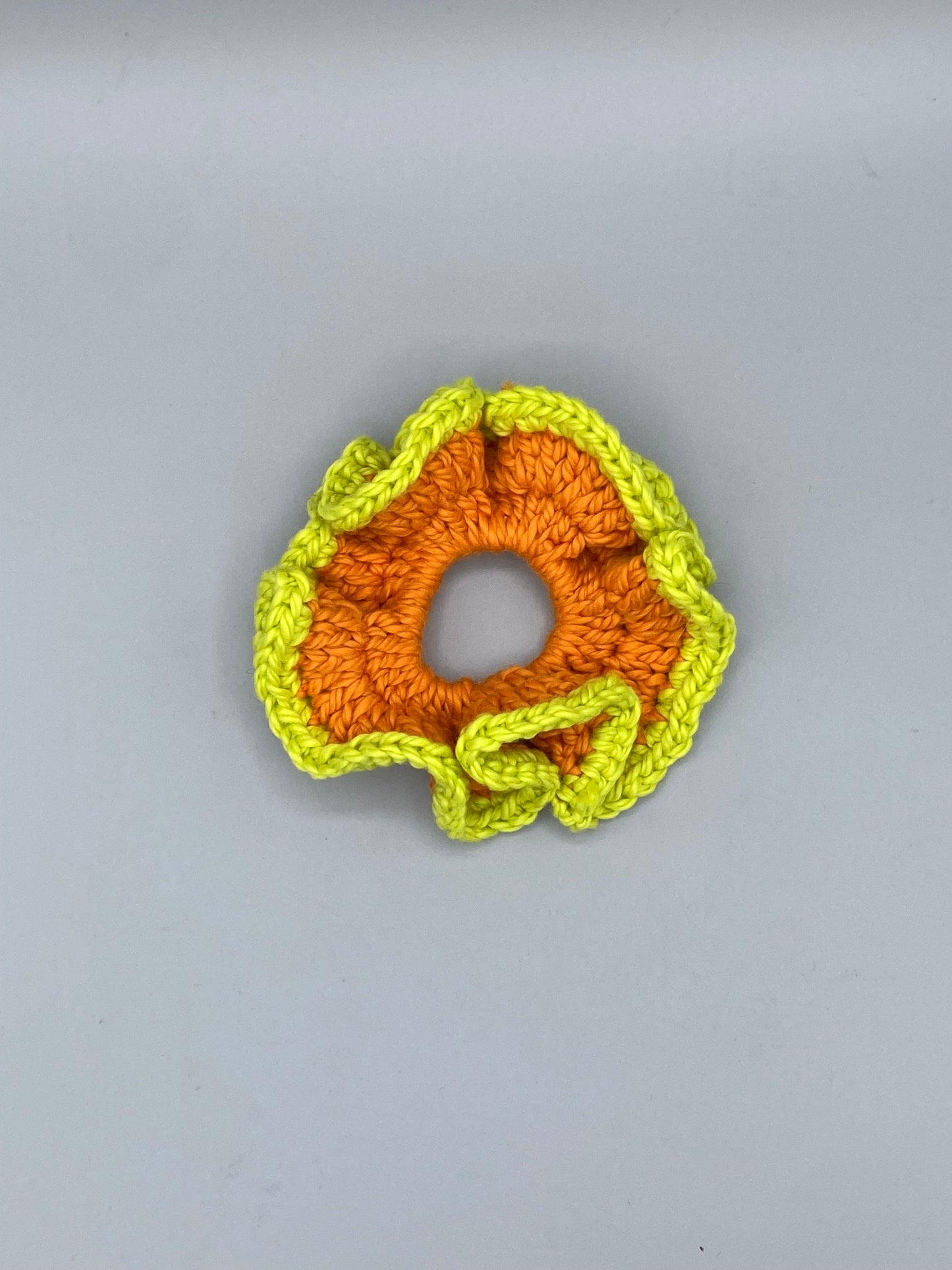Crochet Scrunchie-orange/lime