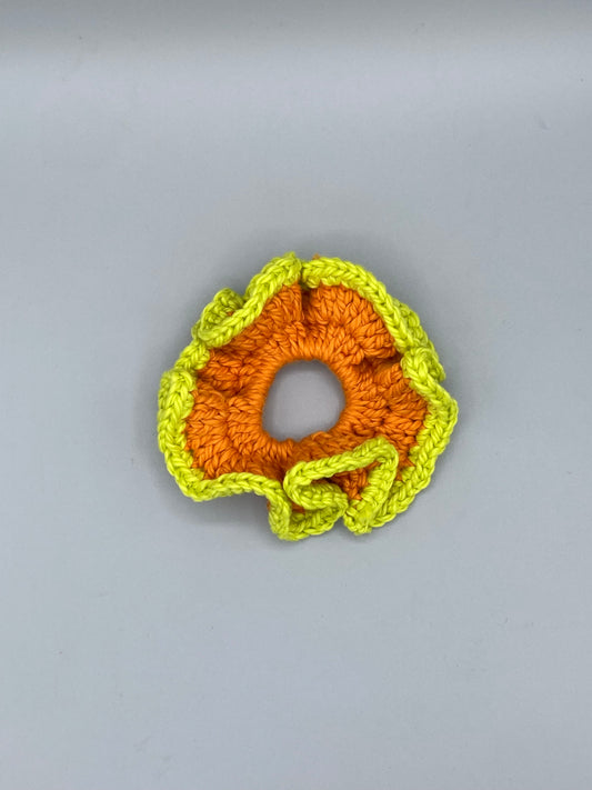 Crochet Scrunchie-orange/lime