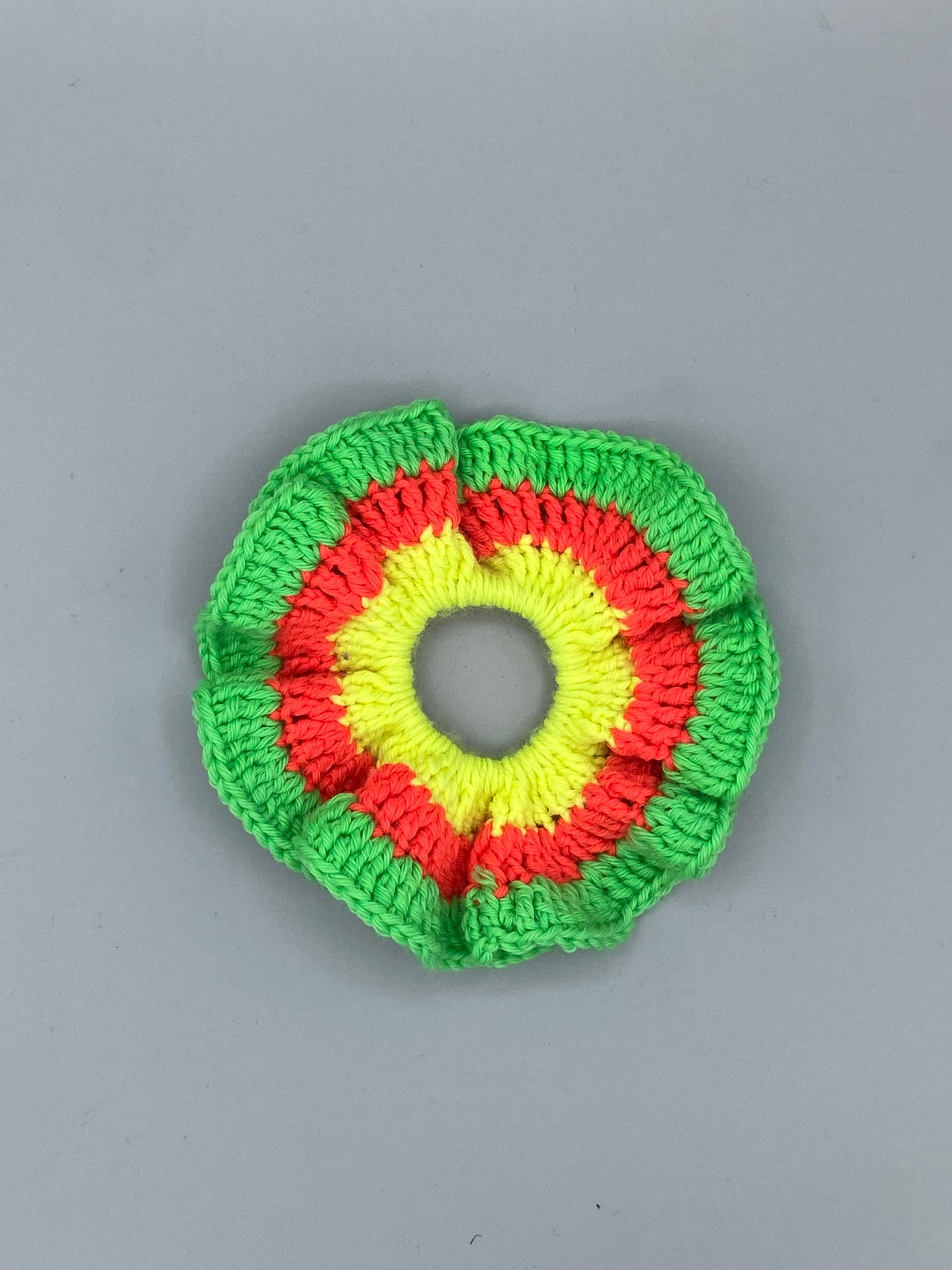 Crochet Scrunchie-orange/lime/yellow