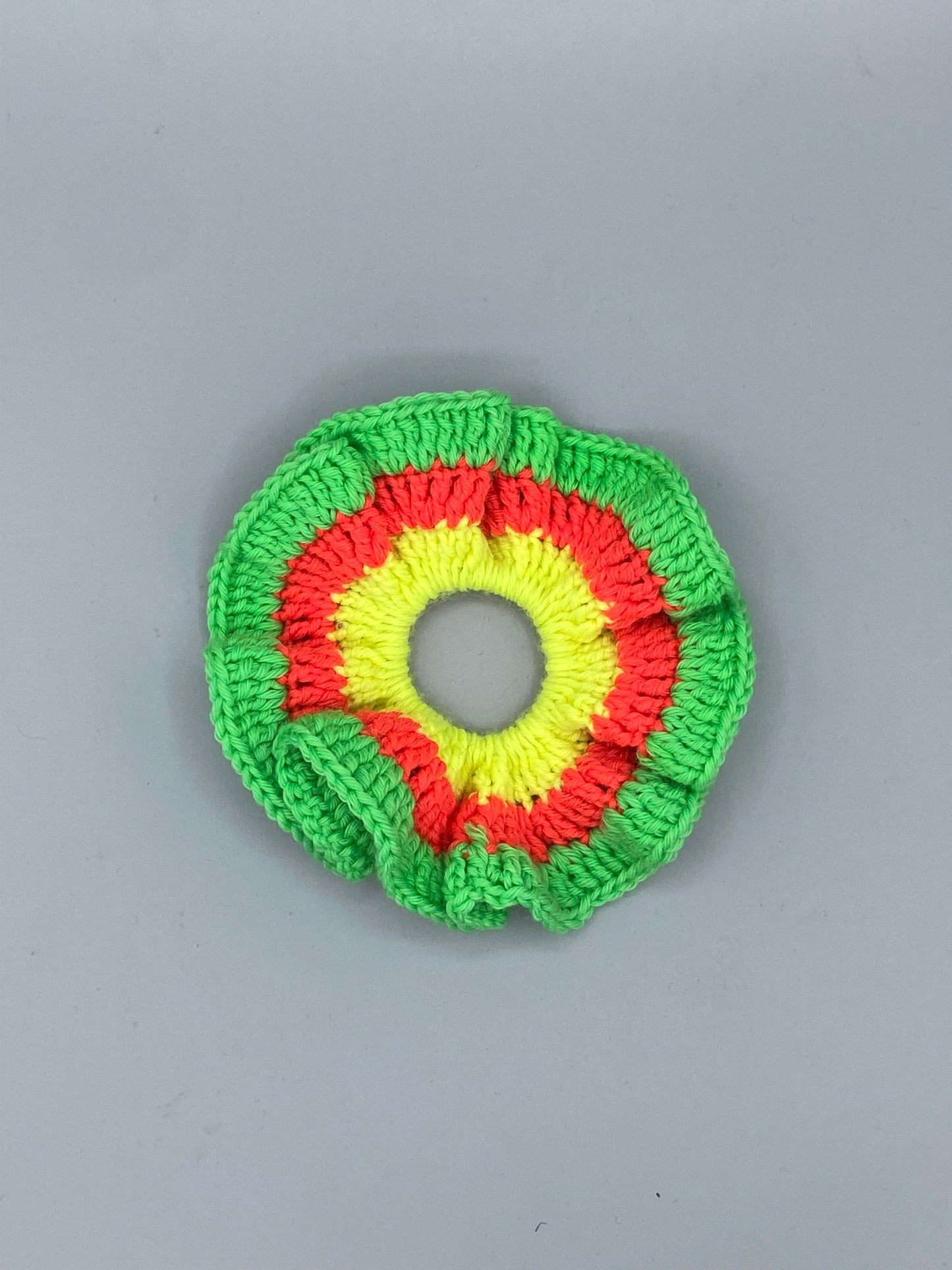 Crochet Scrunchie-orange/lime/yellow