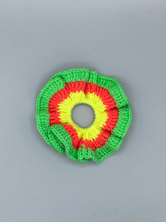 Crochet Scrunchie-orange/lime/yellow
