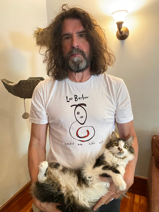 Wounded Man Holds Cat T-shirt