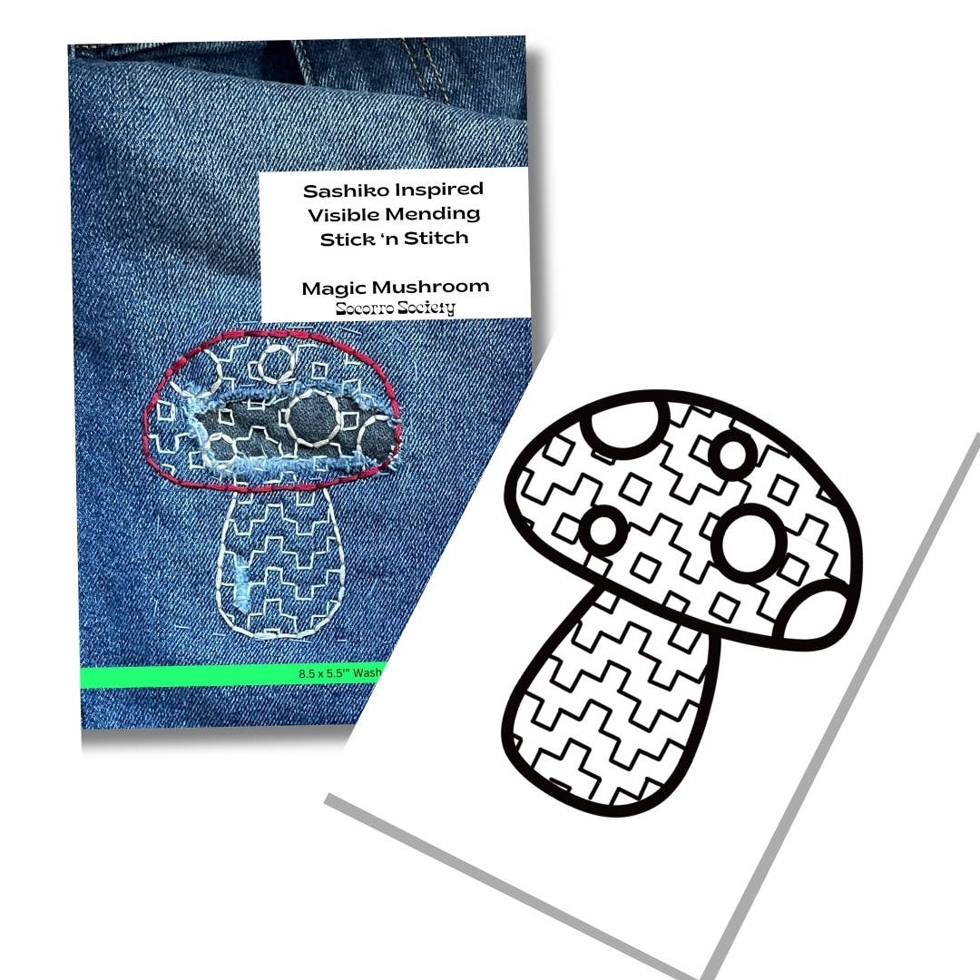 Sashiko Magic Mushroom- Mending Stick and Stitch Pattern