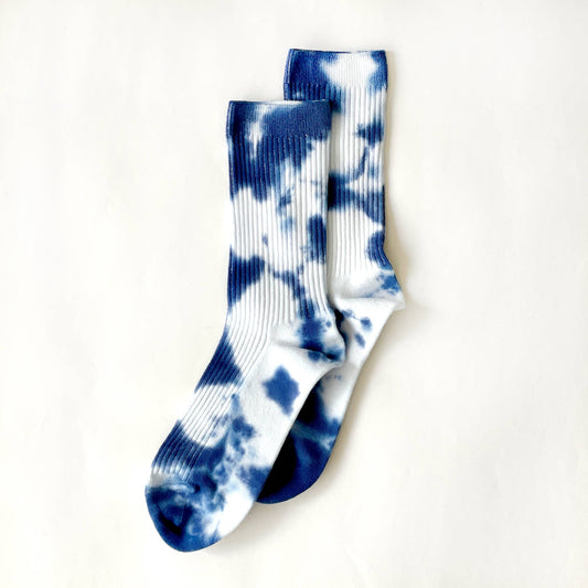 Indigo Tie-dye Dressy Socks