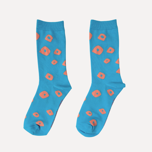Crew Socks - Lucy - Peach & Capri