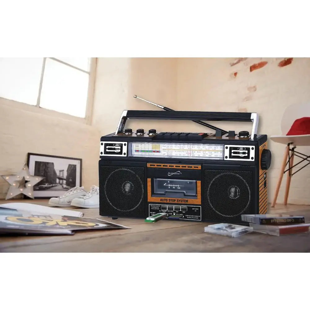 Supersonic 4 Band Bluetooth Radio & MP3 / Cassette Player