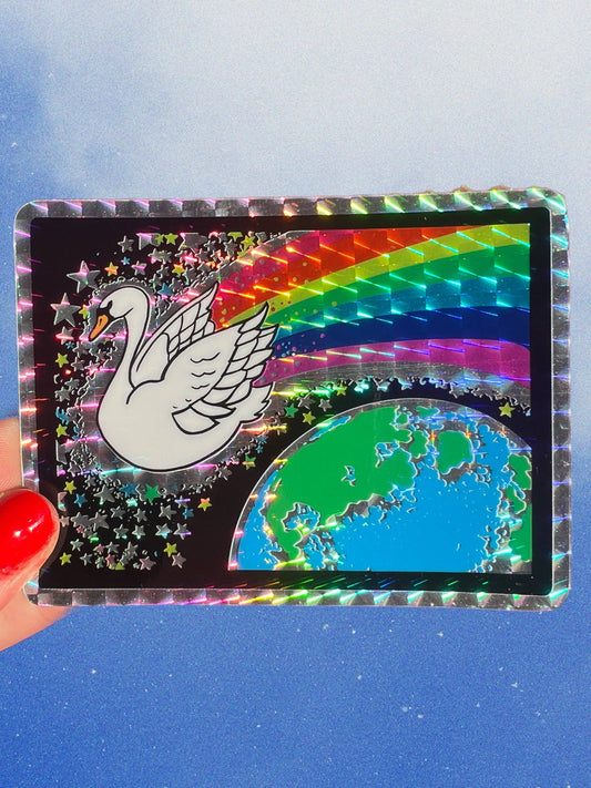 Space Swan STICKER 4 Inch