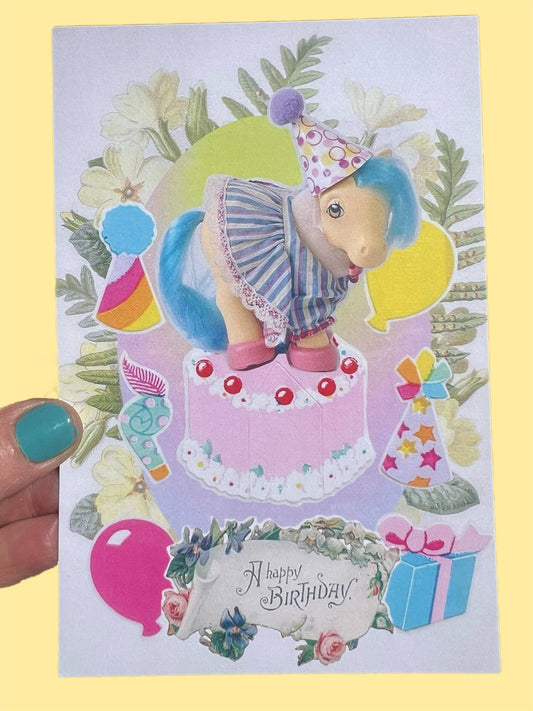 POSTCARD Pony Birthday
