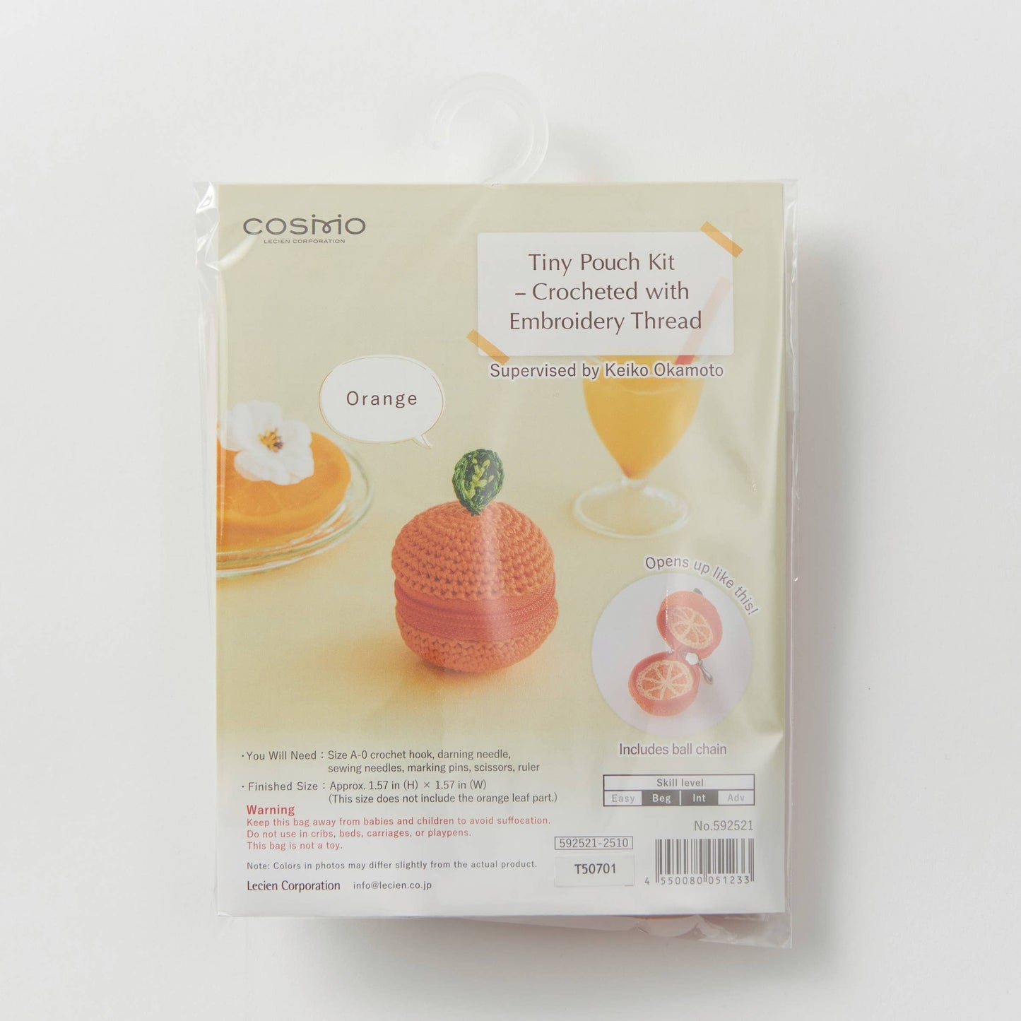 COSMO Tiny Pouch Crocheted with Embroidery Thread Kit