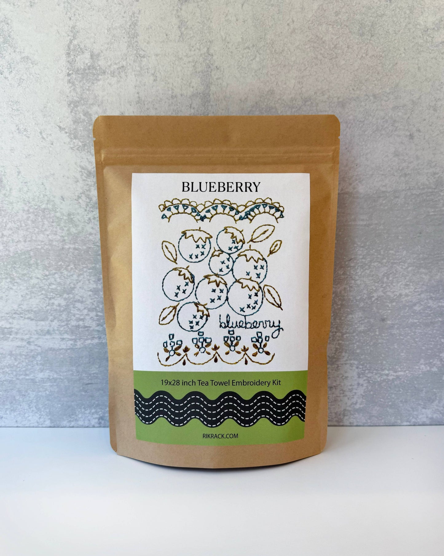 Blueberry Embroidery Tea Towel Kit